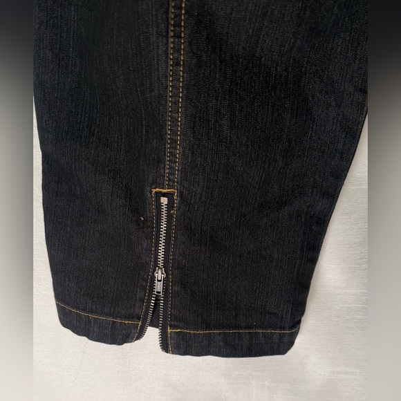 Bum Equipment Capri Jeans Women 14 Denim Missy Dark Blue/heather blk - Picture 4 of 9